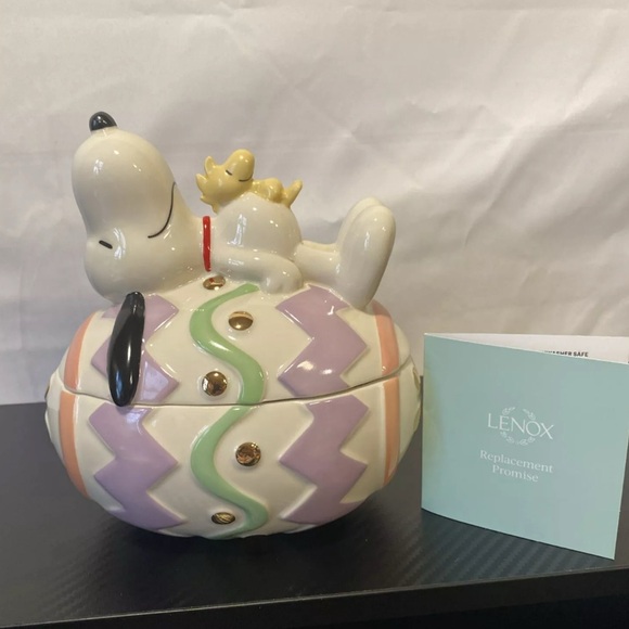 Lenox Peanuts Collection Easter Egg Candy Dish Snoopy - Brand New ADORABLE - Picture 7 of 8
